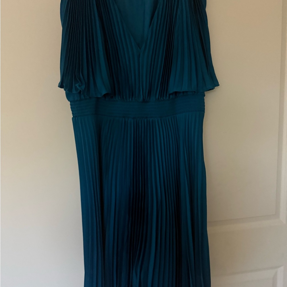 Express Blue Sleeveless V-Neck Maxi Gown